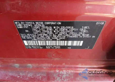 2008 Toyota Rav4 Sport z USA, uszkodzony, nr VIN JTMBD32V485213734